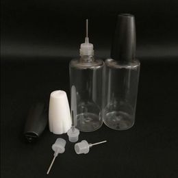 Nouveaux flacons compte-gouttes en plastique de 10 ml avec embouts en métal, bouteille à aiguille vide, récipient en plastique PET pour jus E-Liquide Vdffg