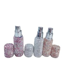 Nuevos 10 ml Mini Diamond Glass Readable Perfume Bottles Bomba de pulverización Bottada de contenedores cosméticos vacíos Atomizadores para viajar para viajar