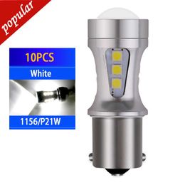 Nouveau 10 pièces BA15S P21W 1156 voiture LED feu de recul ampoule de frein de stationnement 3030 puces 18smd Auto Canbus lampe blanche DC 12V 5W 500Lm point culminant