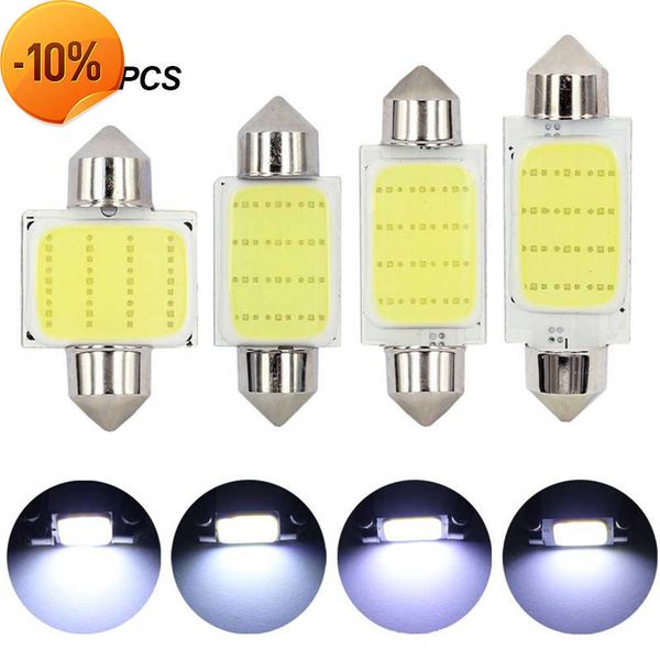 Nouveau 10PCS C5W LED COB Festoon 31mm 36mm 39mm 41mm 12V Blanc Ampoules pour Voitures Plaque D'immatriculation Intérieur Liseuse 6500K 3W Universel