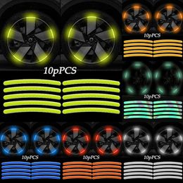 Nouveau 10pcs Car Wheel Hub Tire RIM Brouilles réfléchissantes Sticker Luminal pour les accessoires de cutanage de voiture de conduite de nuit