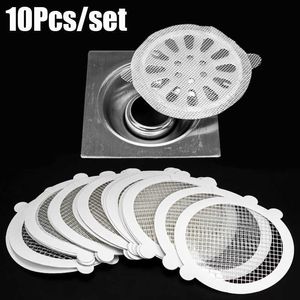 New 10Pcs Disposable Floor Drain Anti-blocking Sink Filter Hair Catcher Strainer Drain Stopper Cover Kitchen Bathroom Accessories