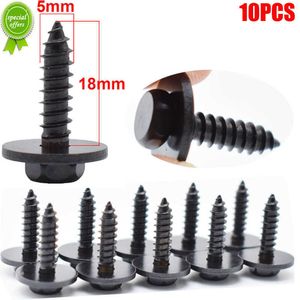 NIEUWE 10PCS J35 Universele zelf tikkende tapperschroef en wasmachine 5 x 18 mm Zwart 8mm Hex Hex -kop zelf tikkende tapperschroeven voor BMW Bens