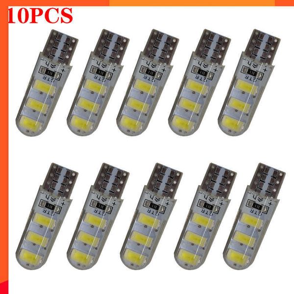 Nouveau 10 pcs LED W5W T10 194 168 W5W COB 6SMD Led Parking Ampoule Auto Wedge Liquidation Lampe CANBUS Silice Blanc Lumineux Licence Ampoules