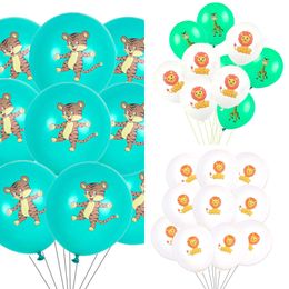 Nuevo 10 Uds. Mono/León/patrón de jirafa globos de animales de cartón para decoración de cumpleaños de Safari salvaje suministros para fiestas en la jungla del bosque