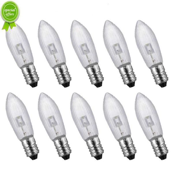 Nouveau 10pcs / pack E10 LED Bougie Lumière Remplacement Lampe Ampoules pour Chaînes Légères 10V-55V AC pour Salle De Bains Cuisine Maison Lampes Ampoule Décor