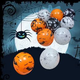 Nouveau 10 pièces/paquet Halloween fête citrouille Globos ballon en Latex 12 pouces ballons de fête noir Orange décorations de fête enfants fournitures