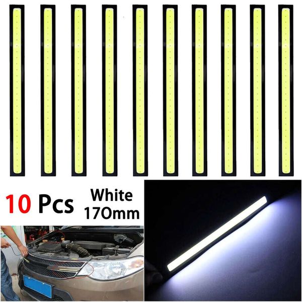 Nuevo 10 unids/set 17cm luz de circulación diurna Universal COB LED tira de luz luces externas Auto lámpara Led impermeable accesorios para automóviles