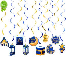 Nuevo 10 unids/set Eid Mubarak colgante espiral Banner Ramadán decoración para el hogar 2023 islámico musulmán fiesta Ramadán Kareem regalos