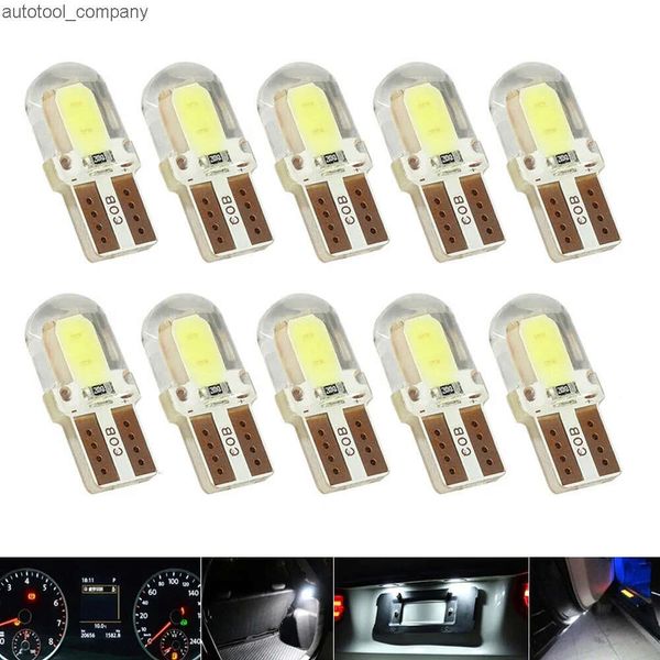 Nouveau 10 pièces T10 194 168 W5W cale COB lumière LED plaque d'immatriculation lampe dôme carte porte dégagement ampoule 12V pour Auto voiture intérieur accessoires