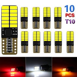 Nouveau 10 pièces T10 LED Auto lampe voitures de W5w Canbus 4014 24SMD 6000K Diodes électroluminescentes ampoule indépendante Excellent produit blanc