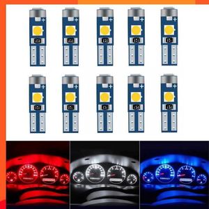 NIEUWE 10PCS T5 LED BULB AUTO INSTRUMENT LAMP W3W W1.2W 12V LED CANBUS Lichten Dashboard Warming Lamp Indicator Wedge Car Interior Lights