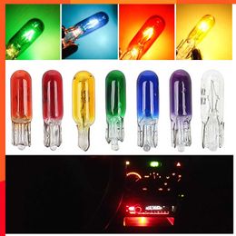 NIEUWE 10PCS W2W T5 12V 1.2W Auto Halogeenlamp Instrumentverlichting Dashboard Lamp Blue/Rood/Amber/Yellow Auto Auto Light Car Styling