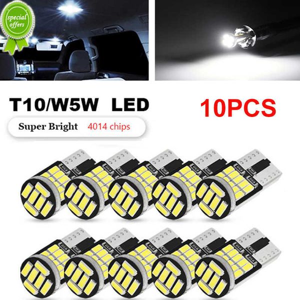 Nouveau 10 pièces W5W T10 168 194 Led voiture lumière intérieure 26 Smd 4014 puce dôme lecture plaque d'immatriculation Signal lampe blanc Instrument lumières