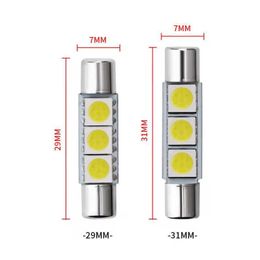 Nouveau 10 pièces blanc 5050*3SMD 29/31mm 6614F voiture LED feston C5W C10W lumières Auto pare-soleil vanité miroir lampe intérieur dôme ampoules Diode