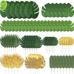 Nouveau 10 pièces de Six Faux Tropical Monstera tournesol feuilles de palmier décor à la maison Hawaii Luau Jungle plage fête décorations de Table