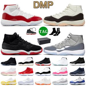 Nike Air jordan 11 Retro 11 11s Jumpman Bred Concord Femmes Hommes Chaussures De Basketball Baskets argentées métallisées Cool Grey 2020 25e anniversaire Baskets