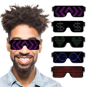 Nouveau 11 Modes Flash rapide Led lunettes de fête USB charge lunettes de soleil lumineuses noël Concert lumière jouets livraison directe