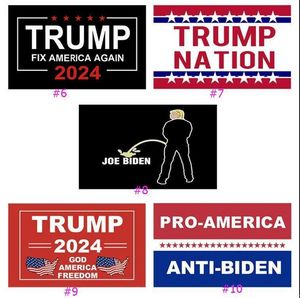 NOUVEAU 11 styles Trump 2024 Drapeau Bannière d'élection générale américaine 2 œillets en cuivre Take America Back Flags Polyester Décoration intérieure extérieure 90 * 150 cm / 3x5