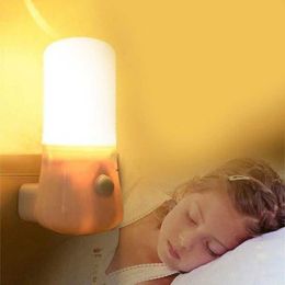 Nuevo enchufe de pared de 110/220V, luz de alimentación, Mini luz LED de noche, enchufe de EE. UU., lámpara de noche para niños, dormitorio de bebé, lámpara de decoración del hogar