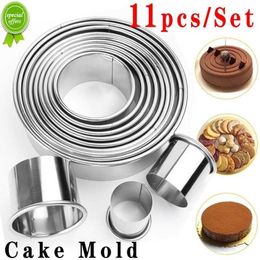 Nouveau 11 pièces/ensemble en acier inoxydable rond Cookie Biscuit Cutters cercle pâtisserie Cutters métal cuisson cercle anneau moules pour cuisine bricolage moule