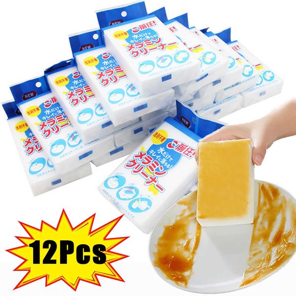 Nouveau 12/1 pièces mélamine éponge gomme doux absorbant Nano lave-vaisselle éponges nettoyant pour cuisine salle de bain ménage nettoyage fournitures