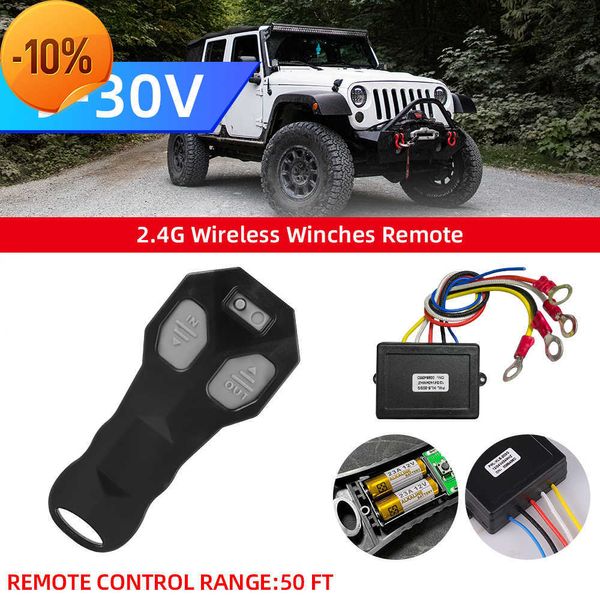 NOUVEAU 12-24V 98 pieds / 30 m Universal Car Wireless Winch Crane Contrôleur Contrôleur avec deux combinés Remote Range Couleur bleue