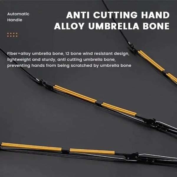 Nouveau parapluie noir en noir entièrement automatique avec quille épaisse et durable à trois fois parapluie UV UV UBLAGE UBRELLAFOR