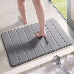 Nouveau 12 couleurs maison tapis de bain Super absorbant salle de bain tapis doux en mousse à mémoire de forme sol chambre toilette sol douche tapis décor