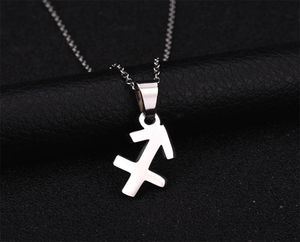 NIEUW 12 Constellations roestvrij staal 3 kleuren Zodiac teken Boogschutter hanger ketting naam ketting verjaardag cadeau Bijoux7315940