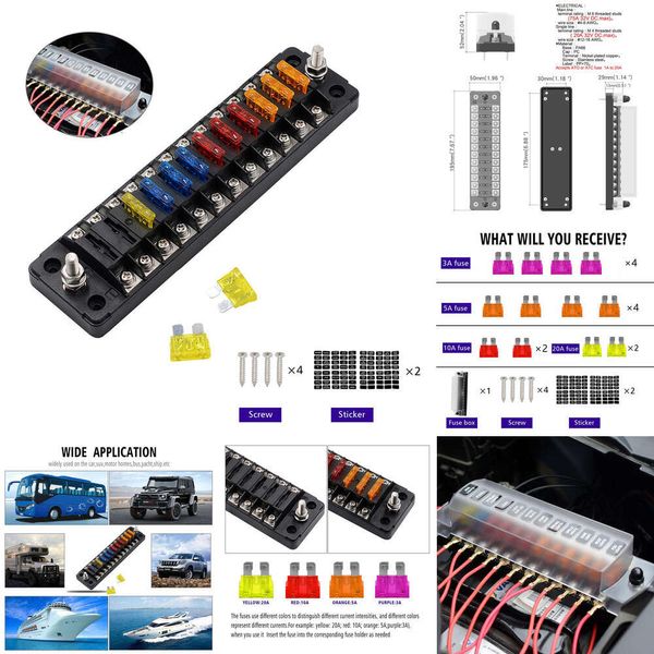 NOUVEAU 12 DC12V-32V BLACE AUTOMOTIVE BLACE BLACE VIS TERMINE BORD BOX BOX PROPRIÉT