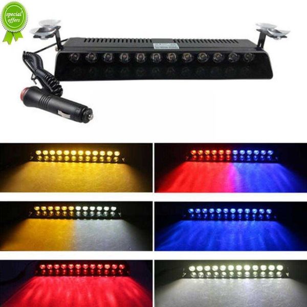 Nouveau 12 LED Car Dash Strobe Slobe Flash Light Bar Polices LAMPES LAMICE DE RED GRILL BLEU BLUE LAMPE STROBE AUTO Auto avertissez O3C3