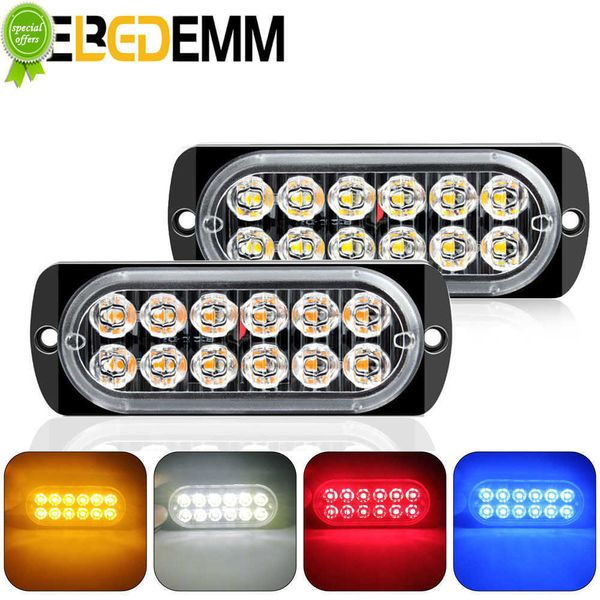 Nouveau 12 LED voiture lumière stroboscopique lumière de secours gril panne clignotant voiture camion remorque balise lampe lumière latérale pour voitures accessoires