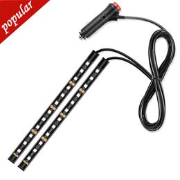 Nouveau 12 LED bande lampe USB voiture allume-cigare atmosphère lumières multicolore Auto décoration tableau de bord pied prise voiture intérieur