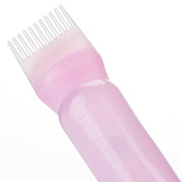 NEW 120ml Multicolor Plastic Hair Dye Refillable Bottle Applicator Comb Dispensing Salon Hair Coloring Hairdressing Styling Toolfor Dye Dispenser Comb
