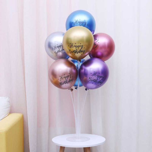 Nuevo 12 pulgadas 5 uds feliz cumpleaños estampado patrón globo Metal papel de aluminio Globos Baby Shower cumpleaños fiesta Globos decoraciones