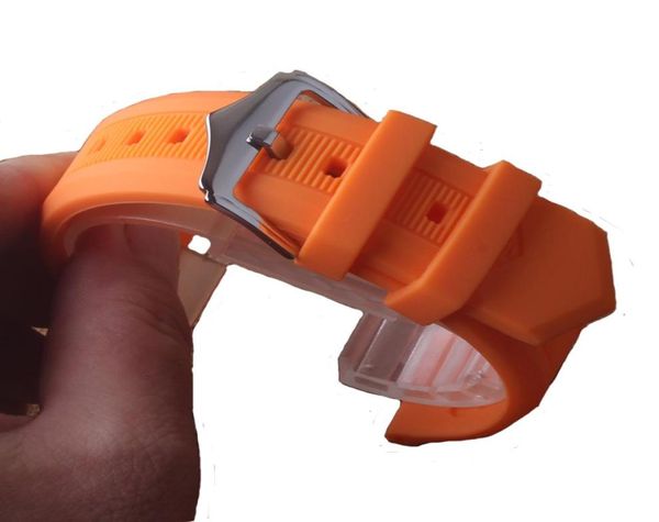 Nouveau 12 mm 14 mm 16 mm18 mm 19 mm 20 mm 22 mm 24 mm Silicone Rubber Watchs Orange Sports Smart Watch Band Watch Accessoires Brace5438638