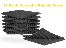 Nouveau 12 pièces panneau acoustique carreaux mur enregistrement Studio 12x12x1 insonorisé noir bleu pour Studio maison récital Ha251a83245219934040