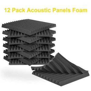 Nuevo Panel de espuma acústica para estudio de grabación de pared, 12 Uds., 12x12x1, a prueba de sonido, negro y azul, para estudio, Recital en casa, Ha230s