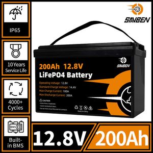 NIEUW 12V 200AH LIFEPO4 Batterij Batterij ingebouwde BMS 4000 Cycli Lithium Iron Fosfaat Batterij voor zonne-energie RV Car Golf Cart Boat