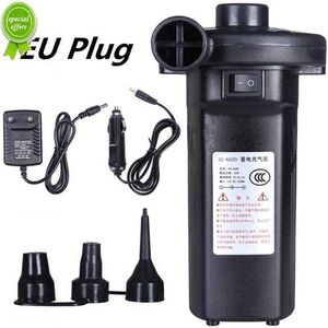 Nieuwe 12V 220V elektrische luchtpomp inflator 50W Oplaadbare luchtcompressor draagbaar voor PVC Boat Matras opblaasbaar zwembadvlotbed