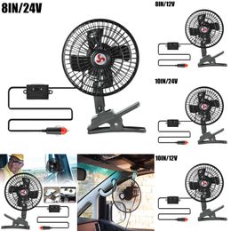 Nouveau ventilateur monté sur voiture 12V 24V, Type de pince Portable, ventilateurs de refroidissement oscillants à vitesse réglable, à faible bruit avec Clip pour camion Off Roa J3o5