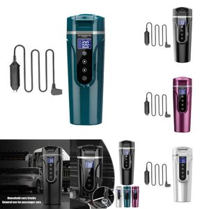 Bouilloire électrique Portable 12V 24V, affichage en acier inoxydable, chauffe-café, tasse en acier pour voiture, bouteille de chauffage de l'eau, LCD G4o8