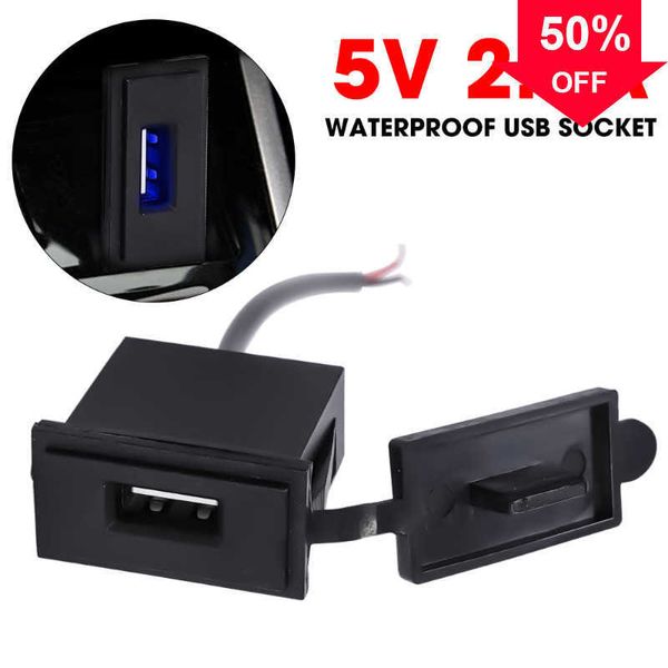 Nouveau 12V/24V prise de chargeur de voiture USB unique 5V 2.4A adaptateur secteur Protection multiple forme carrée étanche pour moto RV bateau