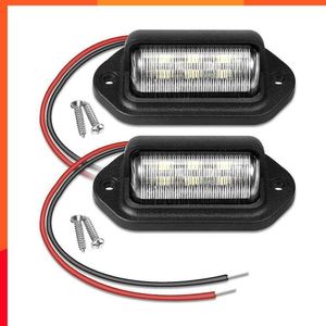 Nouveau 12V 6 LED plaque d'immatriculation de voiture lumière pour SUV Auto RV camion remorque feu arrière plaque d'immatriculation lumières lampe voiture accessoires