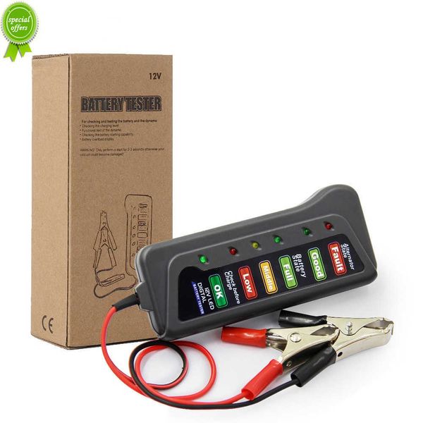 Nouvel instrument de mesure de testeur de batterie automatique de batterie de voiture 12V avec affichage 6 lumière LED