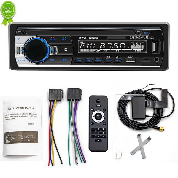 Nuevo reproductor de música MP3 para coche de 12V Compatible con Bluetooth DAB + Radio AM/FM botón de luces coloridas USB Dual tarjeta SD disco U puede cargar el teléfono