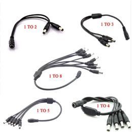 Nuevo divisor de alimentación de 12 V CC enchufe 1 hembra a 2 3 4 5 6 8 Cable de CCTV de CCTV Cable de CCTV Accesorios CCTV Accesorios de alimentación de alimentación 2.1/5.5 mm