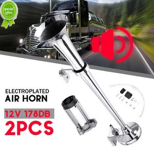 Nieuwe 12V elektrische luchthoorn 178db Super luid 16 inch auto sirene toonpomp luid enkele trompet luide compressor voor vrachtwagen van vrachtwagenboot