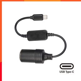 Nuevo 12V USB PD tipo C enchufe de encendedor de coche hembra Cable de aumento para grabadora de conducción GPS e-dog ventilador piezas interiores